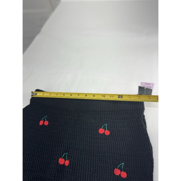 wild fable Dresses & Skirts - Wild Fable Black Crochet Knit Skirt Block With Embrodried Cherries Medium